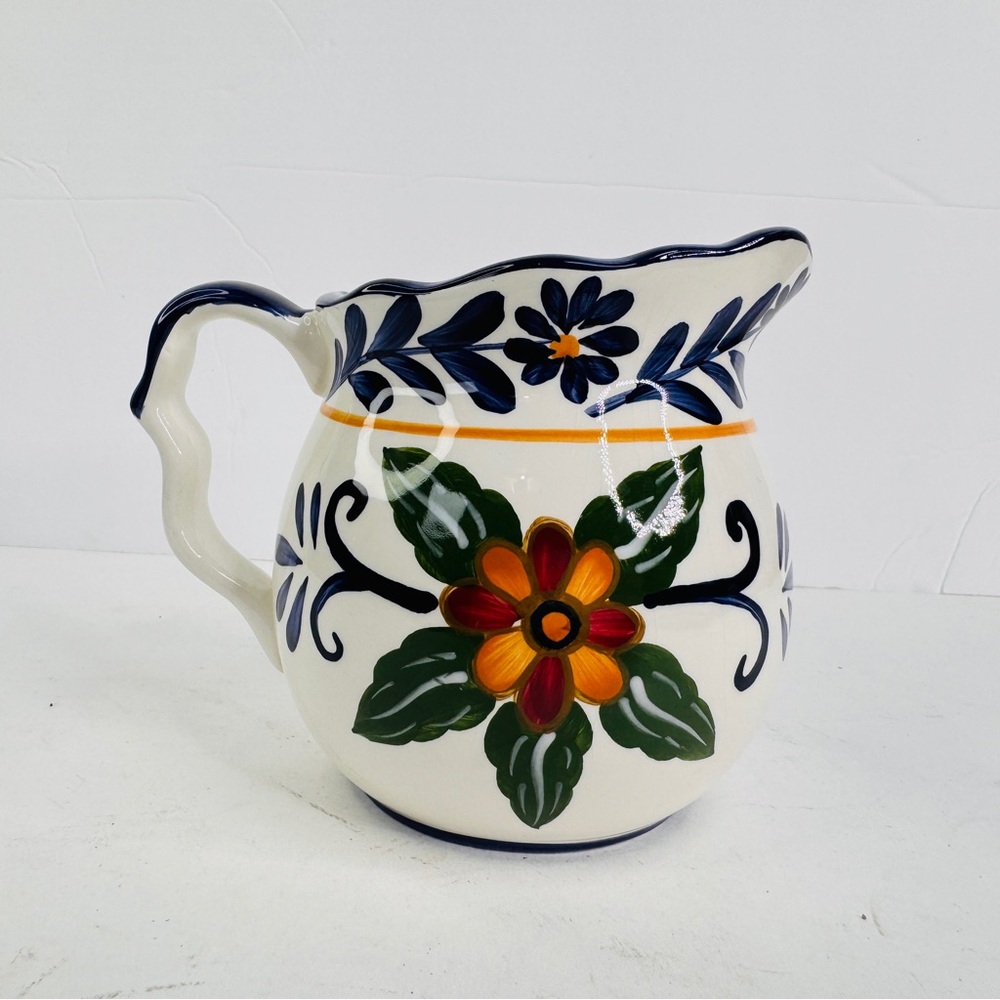 NEW Whole Home Talavera Creamer Ceramic Mug Mexican Style Floral Hobo